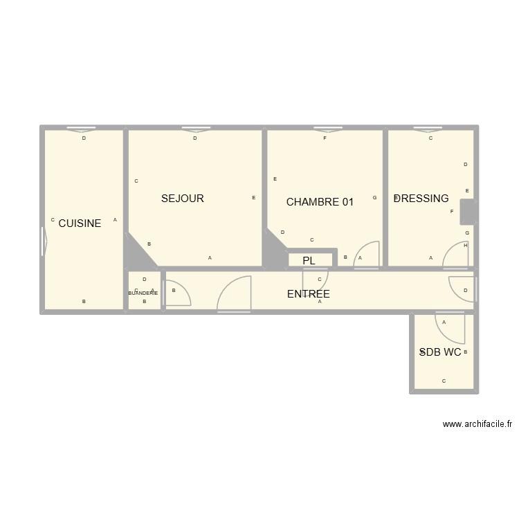 NIMES MOLIERE. Plan de 11 pièces et 43 m2
