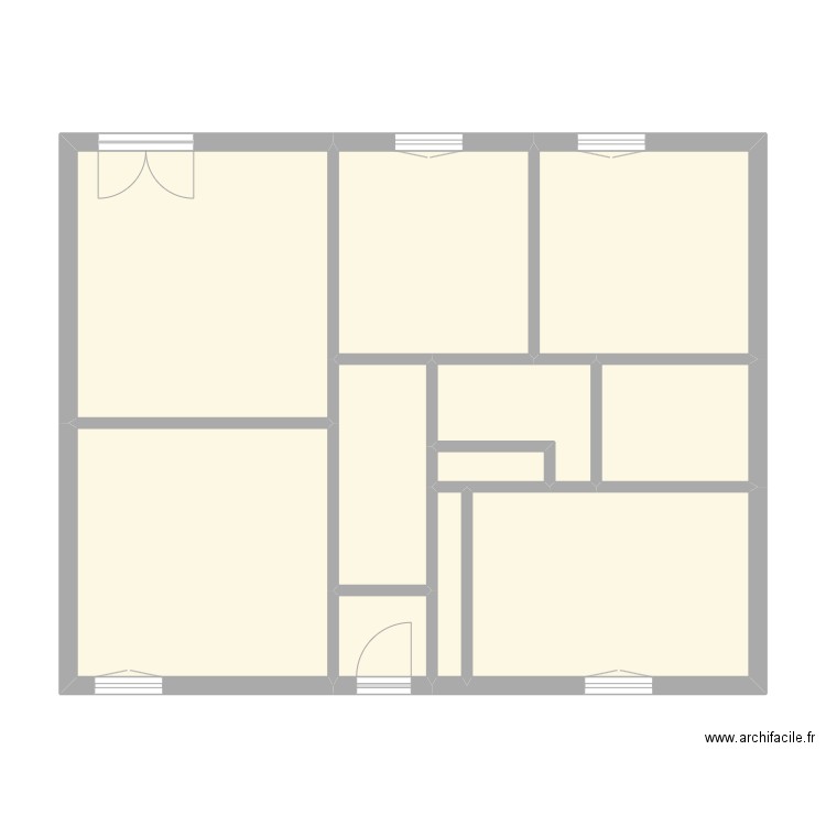 ROUSSEL ETAT INITIAL ETAGE. Plan de 11 pièces et 71 m2