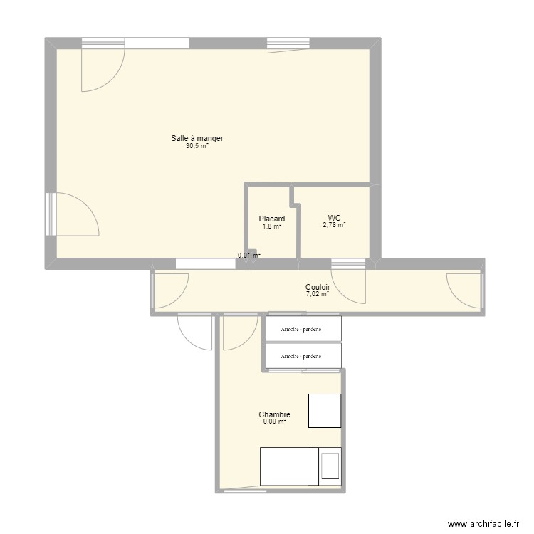 Salon - Cuisine. Plan de 0 pièce et 0 m2
