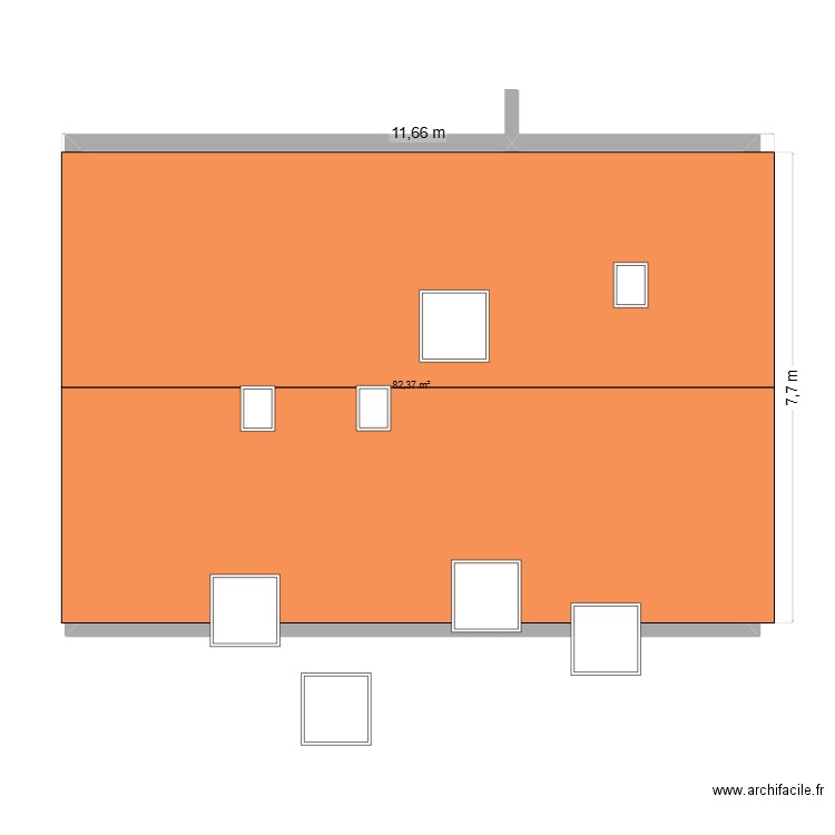 Vigeois le Pouget toiture. Plan de 1 pièce et 82 m2