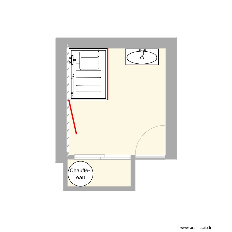 David. Plan de 2 pièces et 7 m2