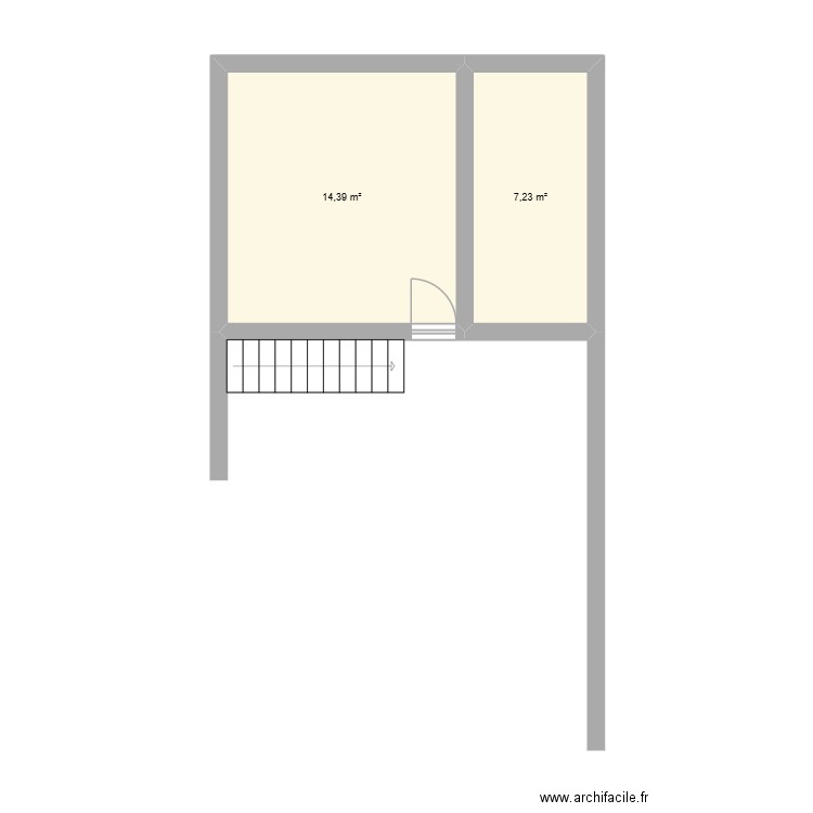 étage Amou. Plan de 2 pièces et 22 m2