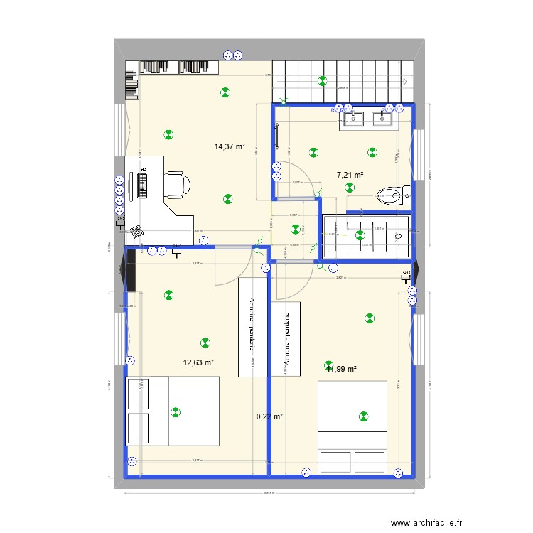 coublanc2. Plan de 5 pièces et 46 m2