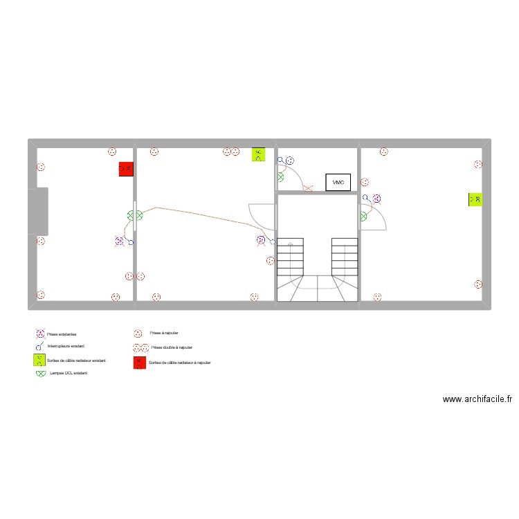 Nicolas et Agathe. Plan de 6 pièces et 64 m2