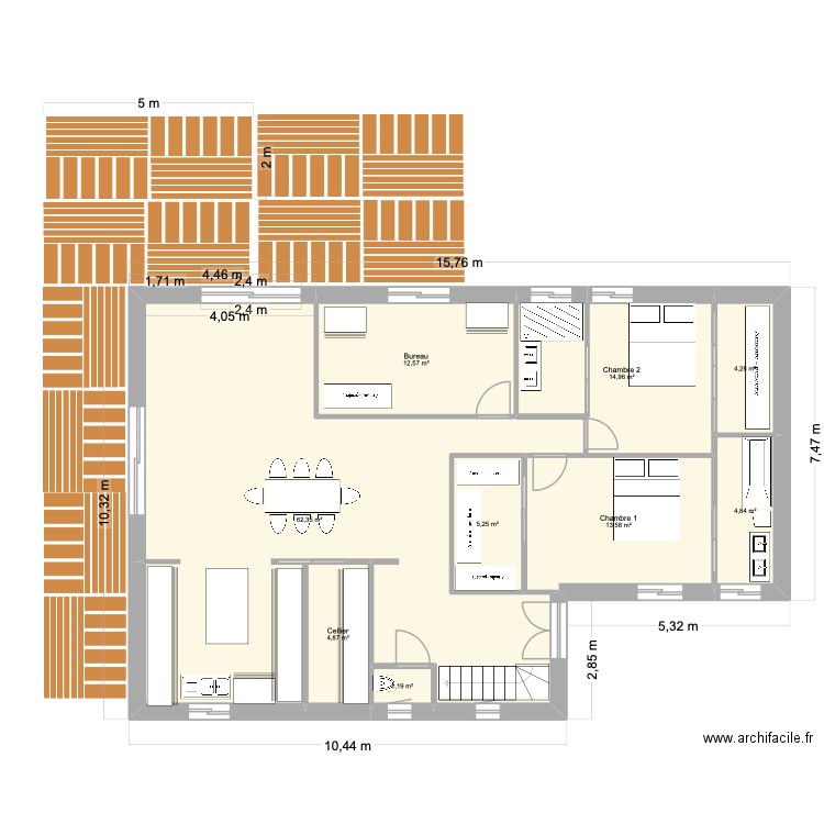 ALYA. Plan de 9 pièces et 131 m2