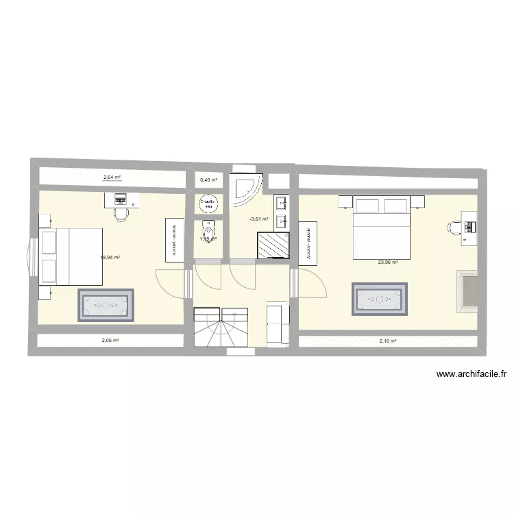 Logement sud-ouest étage 020335. Plan de Logement sud-ouest étage 020335. Plan de