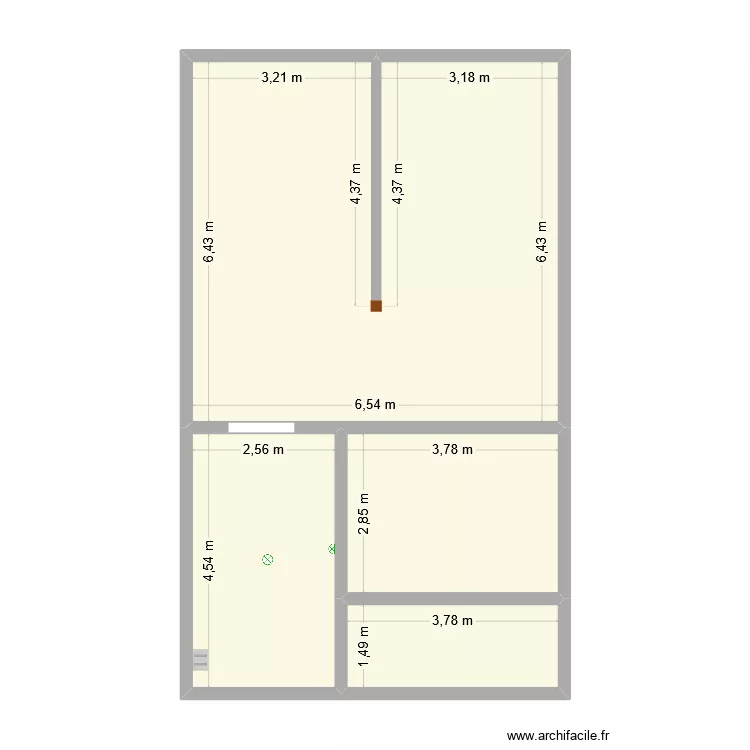 Maison 2. Plan de 4 pièces et 69 m²