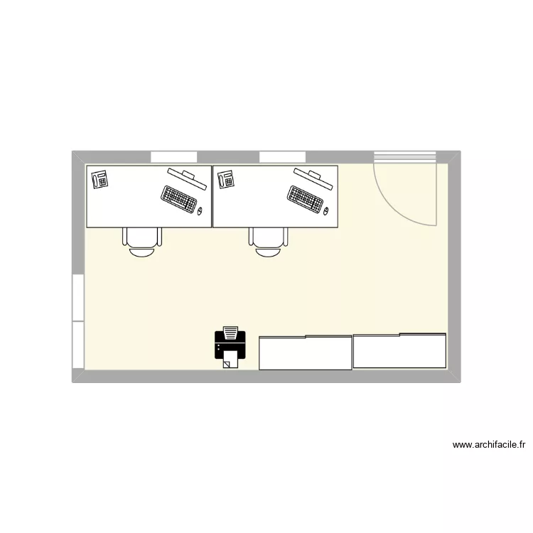 bureau Ludo. Plan de 1  et 12 m²