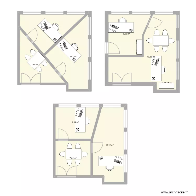 bureau Direction DASP. Plan de 8 pièces et 86 m² bureau Direction DASP. Plan de 8 pièces et 86 m²