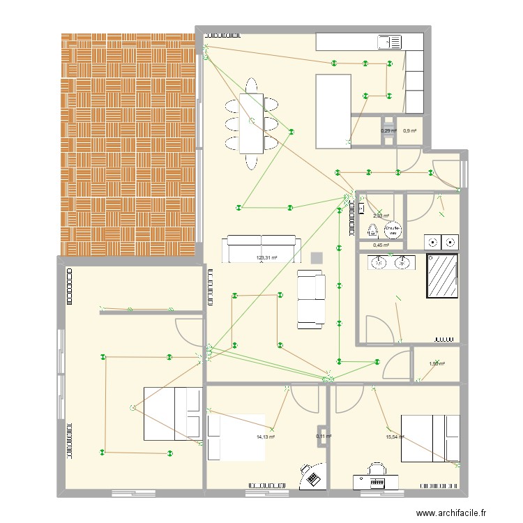 Loft Eclairage. Plan de 9 pièces et 159 m2