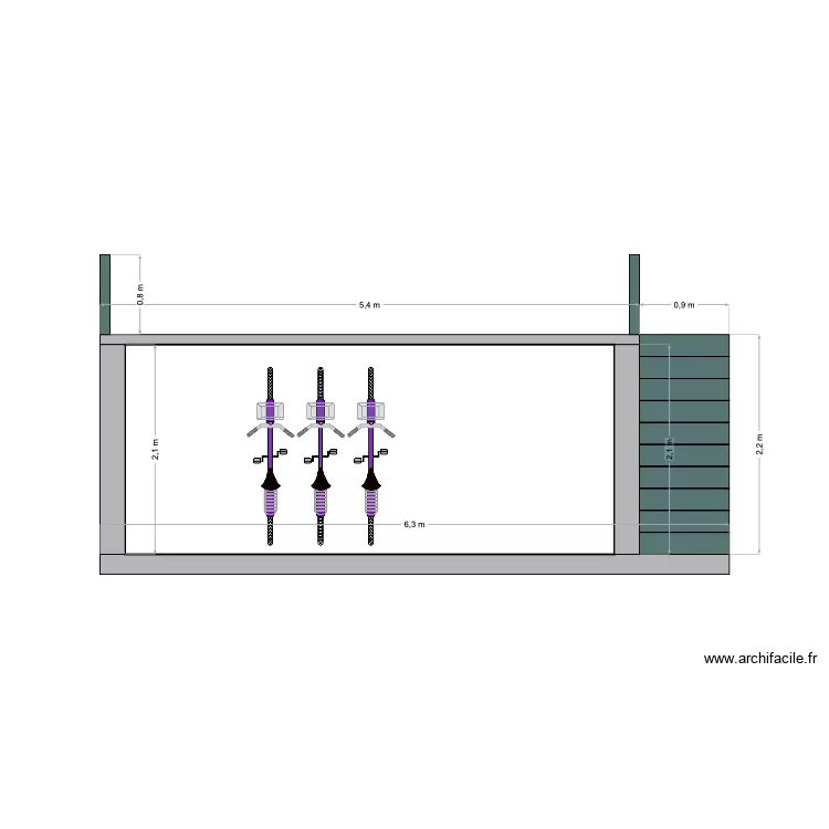 Plan de coupe - abri. Plan de 