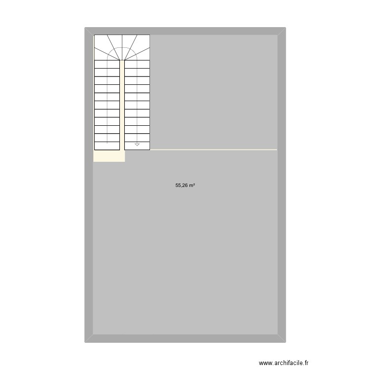 Desart. Plan de 1 pièce et 55 m2