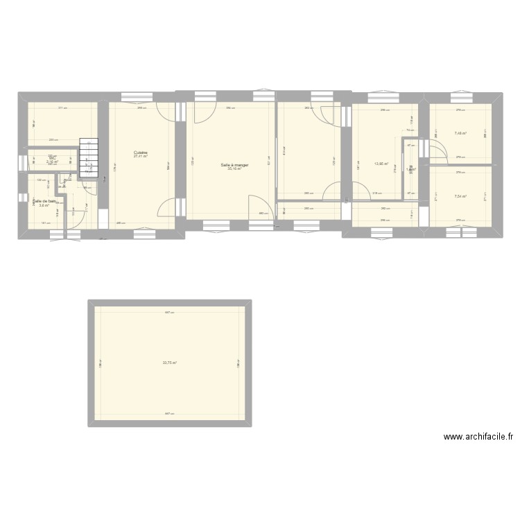 pavillon ex plumat . Plan de 9 pièces et 133 m2