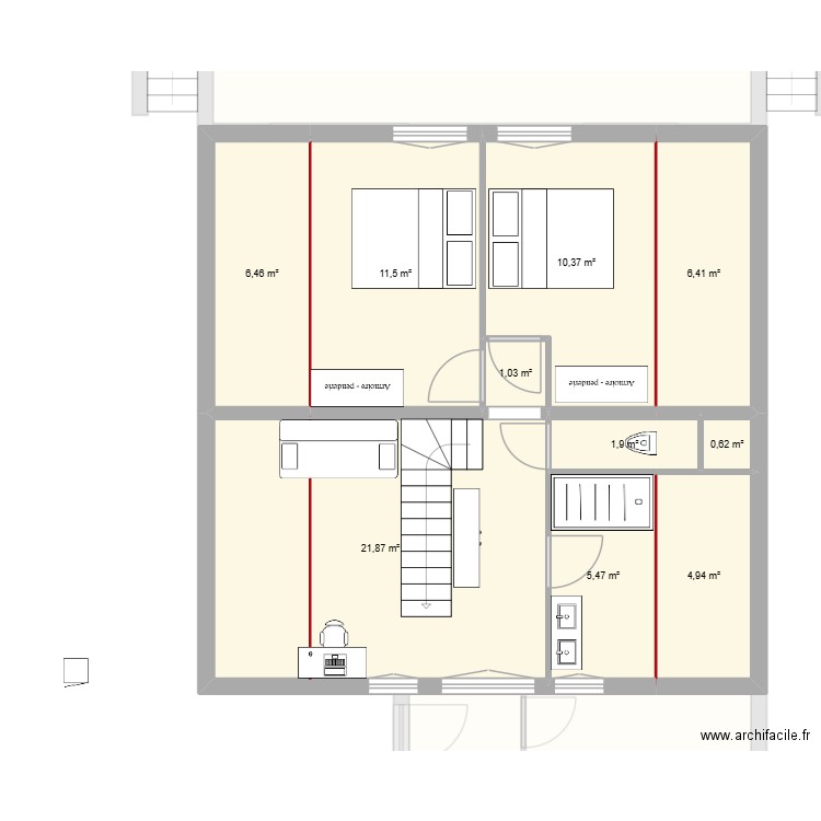 augier agrandissement 2. Plan de 21 pièces et 256 m2