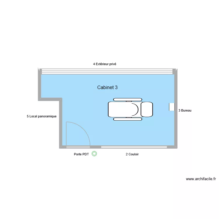 31730 Cabinet 3. Plan de 1  et 12 m²