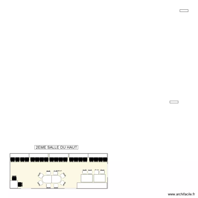 salle a manger du haut. Plan de 1  et 37 m²