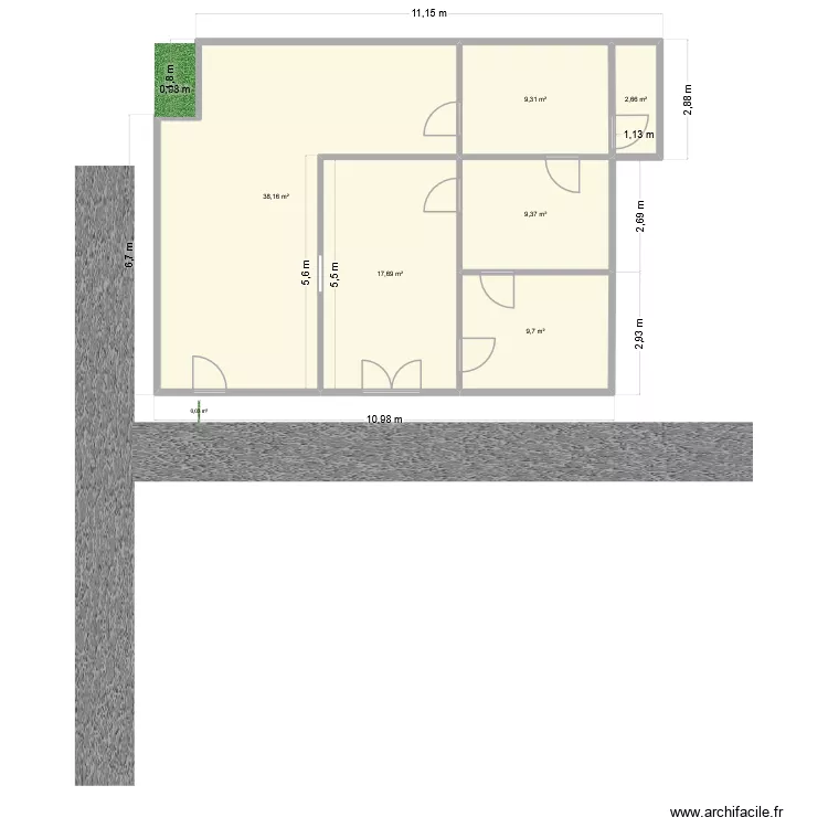 1 jeanjacques rousseau. Plan de 6  et 87 m²