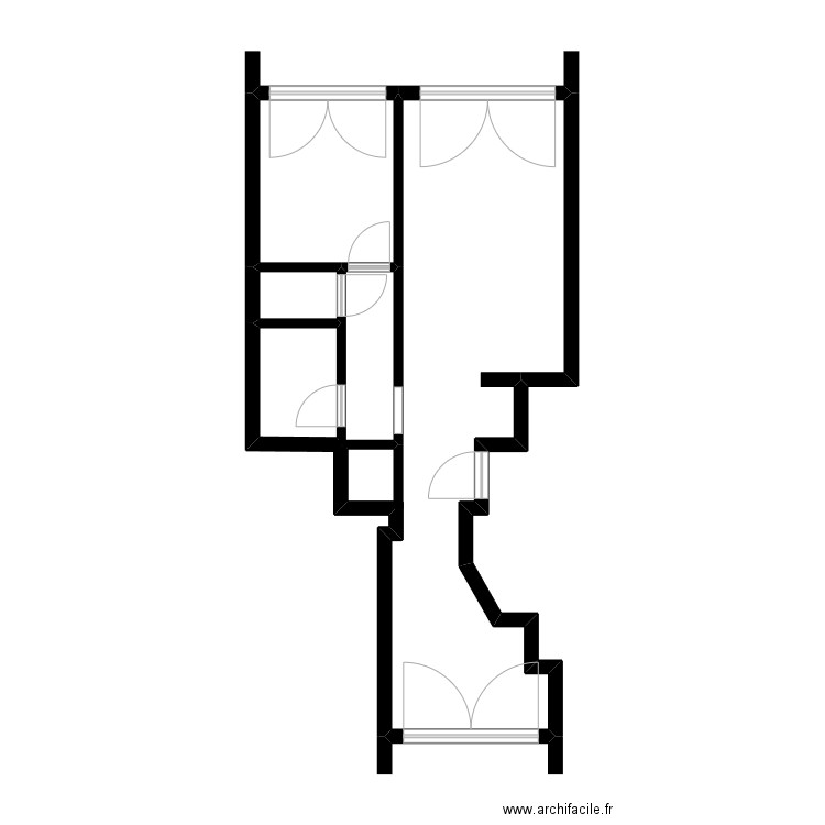 PRIETO. Plan de 4 pièces et 44 m2