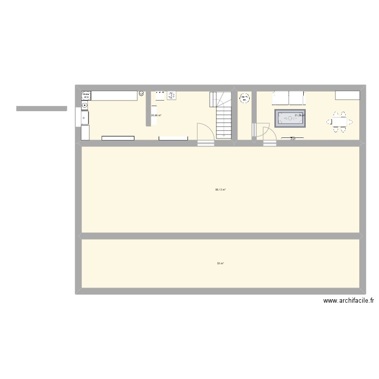 SOUS SOL VALIDE. Plan de 4 pièces et 186 m2
