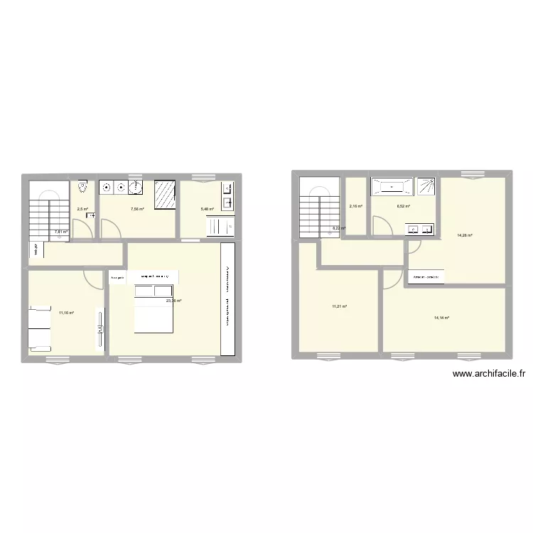Croix Rousse. Plan de 12  et 114 m²