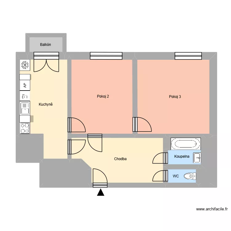 Hlavn&iacute; tř&iacute;da 583, byt 11. Plan de 15  et 189 m²