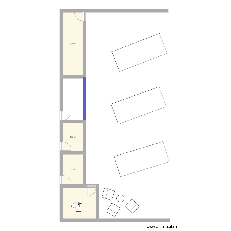 IAA. Plan de 4 pièces et 30 m2