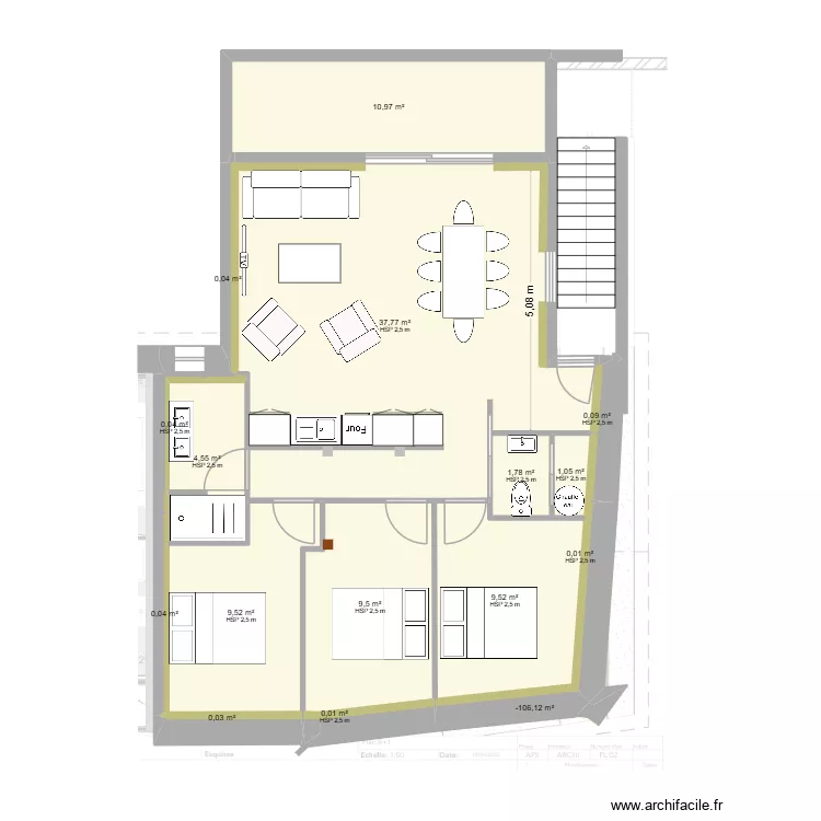 APPART 2. Plan de 16  et 85 m²