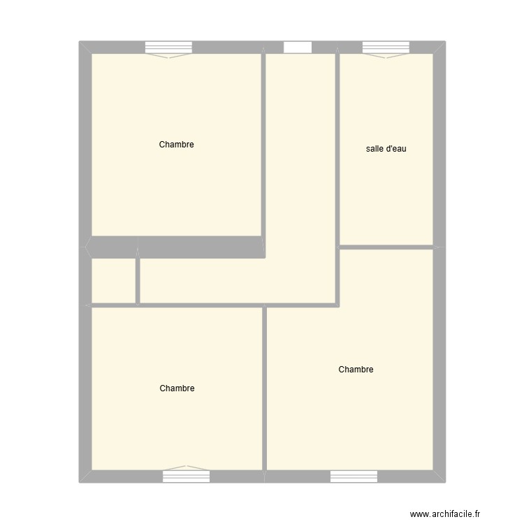 RINCEL TSE état initial étage. Plan de 6 pièces et 61 m2