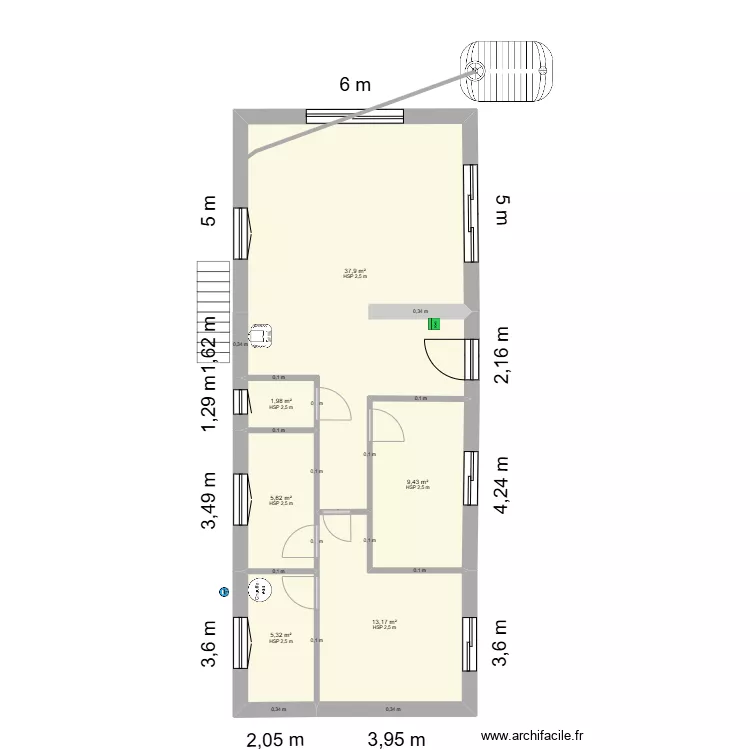Chalet avril cot&eacute; gauche 1. Plan de 