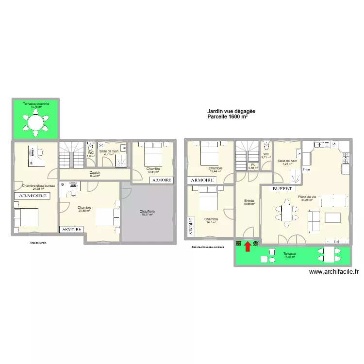 Marie THOMAS. Plan de 19  et 210 m²