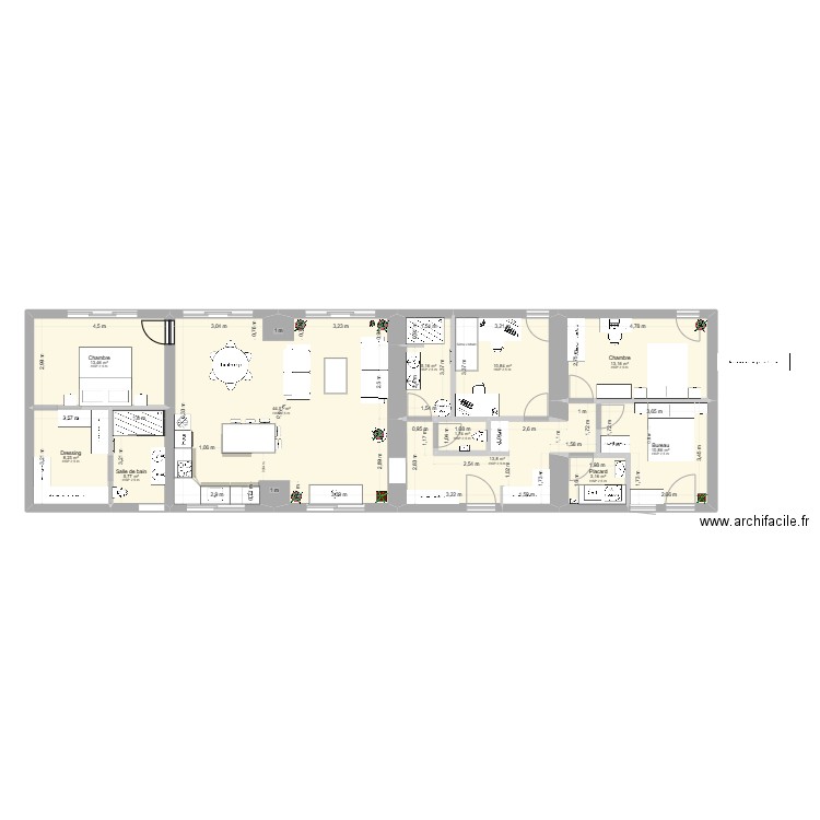 Rénovation V.4.2. Plan de 10 pièces et 131 m2