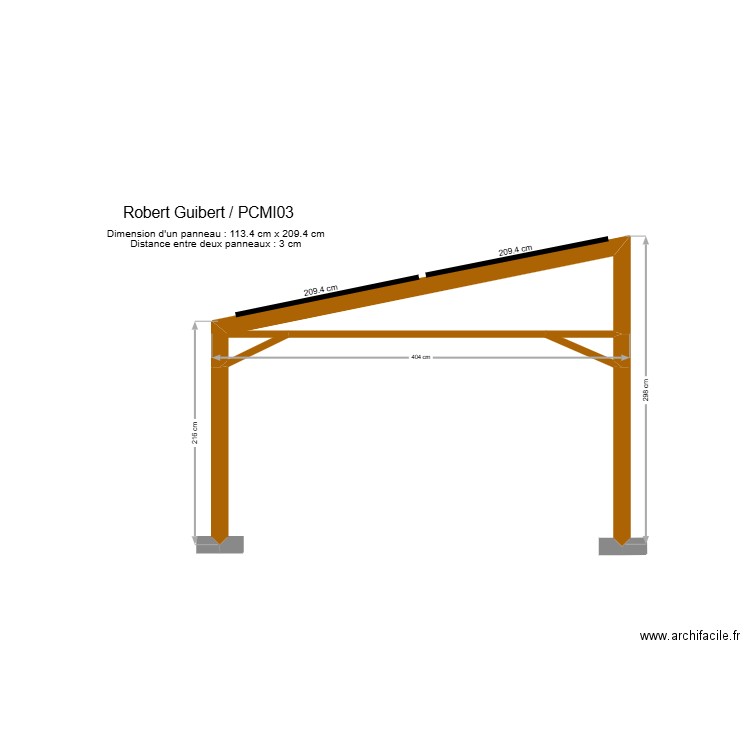 Robert Guibert / PCMI03. Plan de 2 pièces et 1 m2