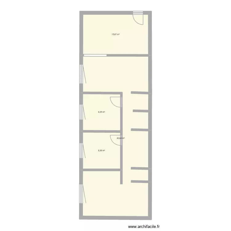 Alex appartement 1er côté droit. Plan de 4 et 76 m² Alex appartement 1er côté droit. Plan de 4 et 76 m²