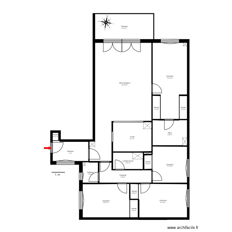 CR PRAT CONDAL ILLA B ED PIC DELS ESTANYONS 4-6. SANTA COLOMA ANDORRA. Plan de 19 pièces et 105 m2