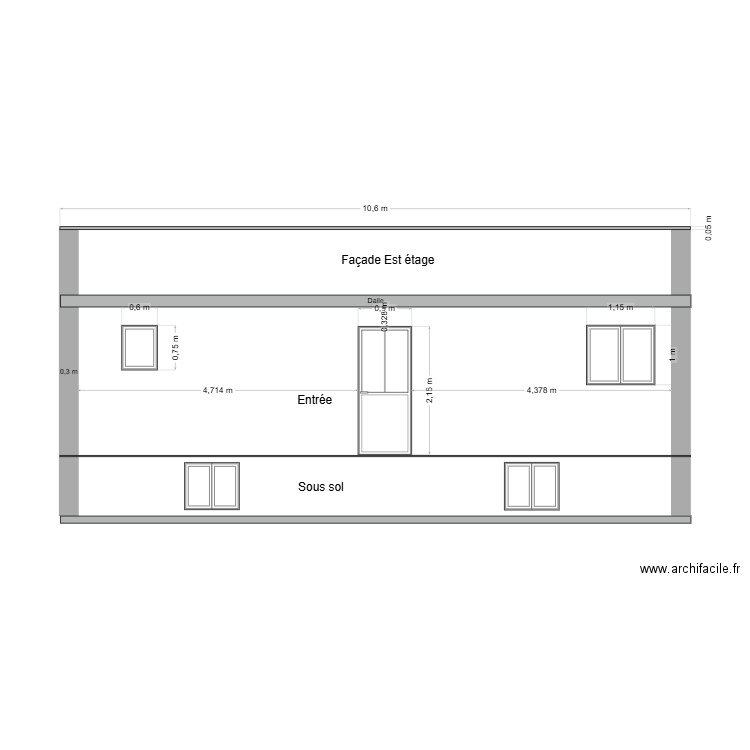 Façade Est. Plan de 0 pièce et 0 m2