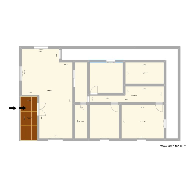 Maison du Village. Plan de 6 pièces et 96 m2