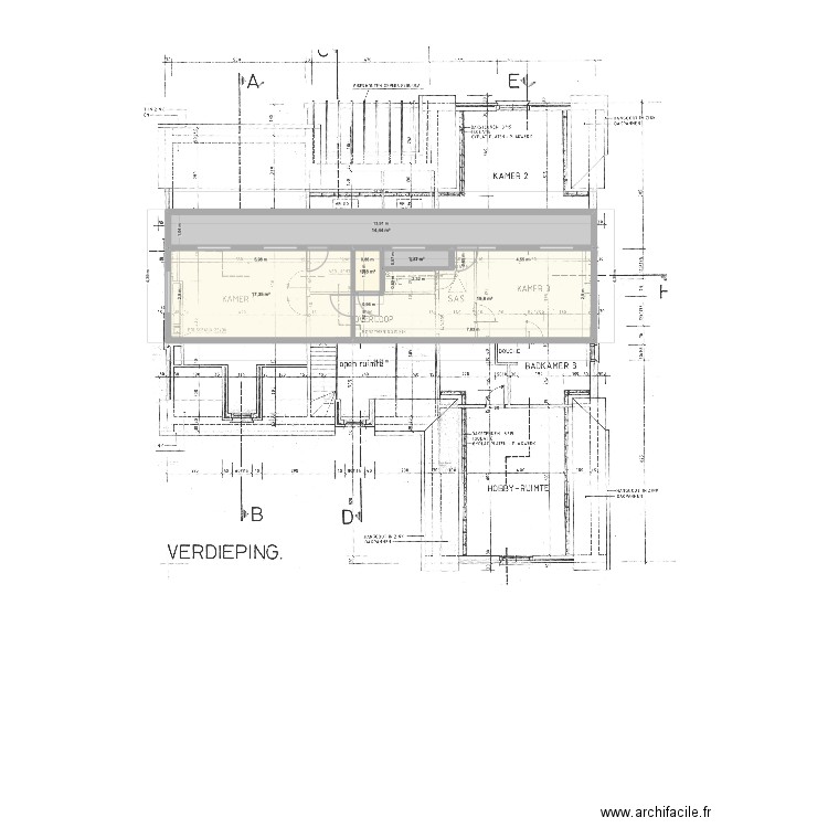 Perez v03. Plan de 5 pièces et 54 m2
