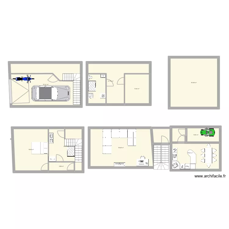 Moisin. Plan de 10 pièces et 193 m²