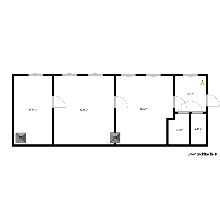 Tilto 19-4, evakuacijos planas. Plan de 6 pièces et 76 m2