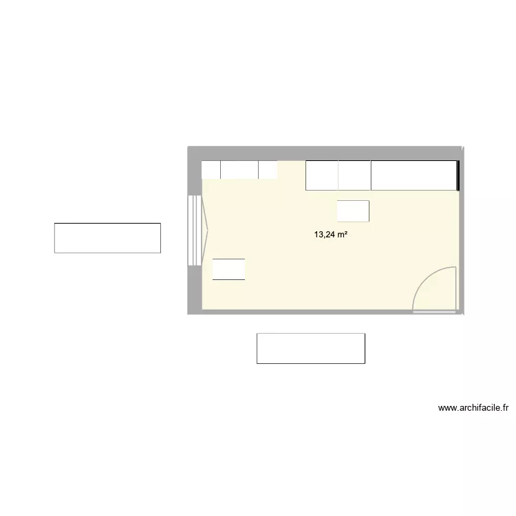 chambre louis. Plan de 1  et 13 m²