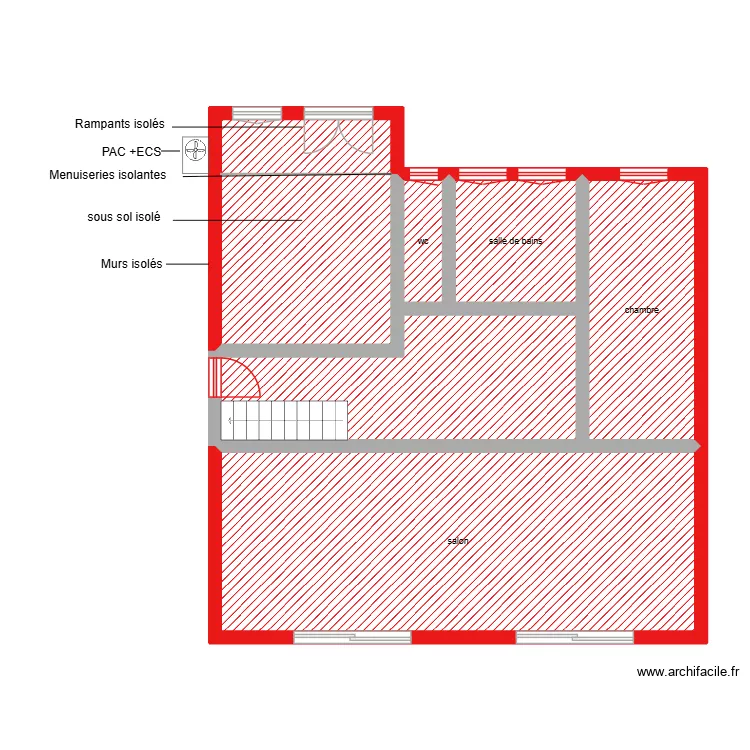 deschire rdc &eacute;tape 2. Plan de 7 Pièces et 87 m²