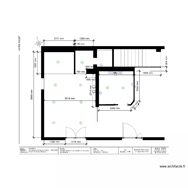 bureau bayonne bas. Plan de 