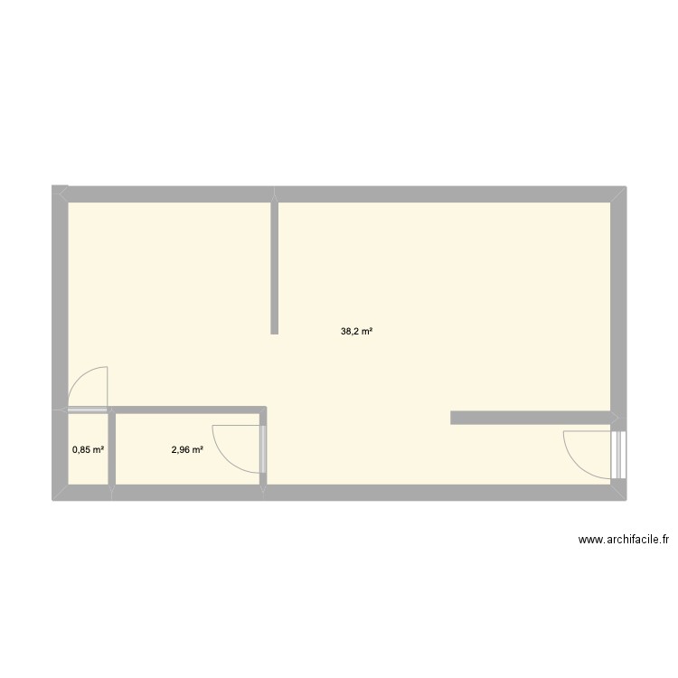 atlm. Plan de 3 pièces et 42 m2