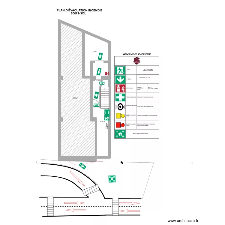 CD COMPANIE PLAN ÉVACUATION SOUS-SOL. Plan de 4 et 72 m² CD COMPANIE PLAN ÉVACUATION SOUS-SOL. Plan de 4 et 72 m²