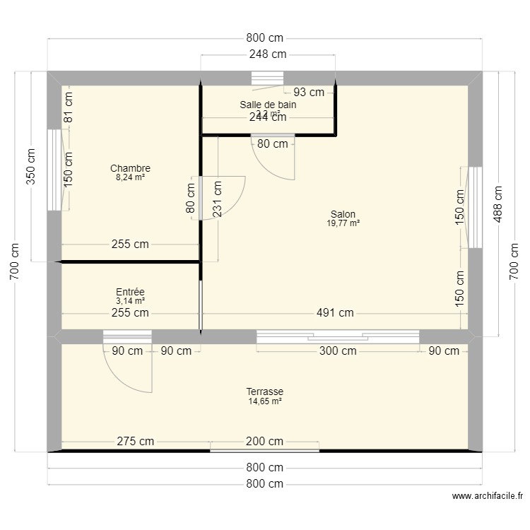 Projet Cabane plan simple 1. Plan de 0 pièce et 0 m2