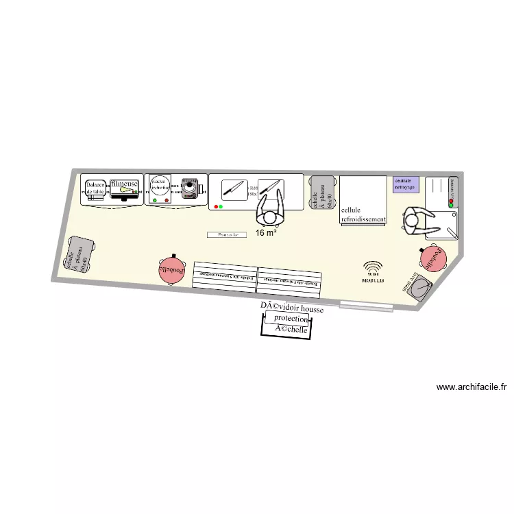 Labo La Mure V2 2. Plan de 1  et 16 m²
