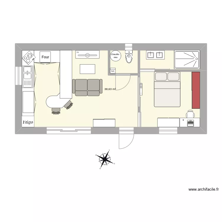 atelier. Plan de 1 Pièce et 39 m² atelier. Plan de 1 Pièce et 39 m²