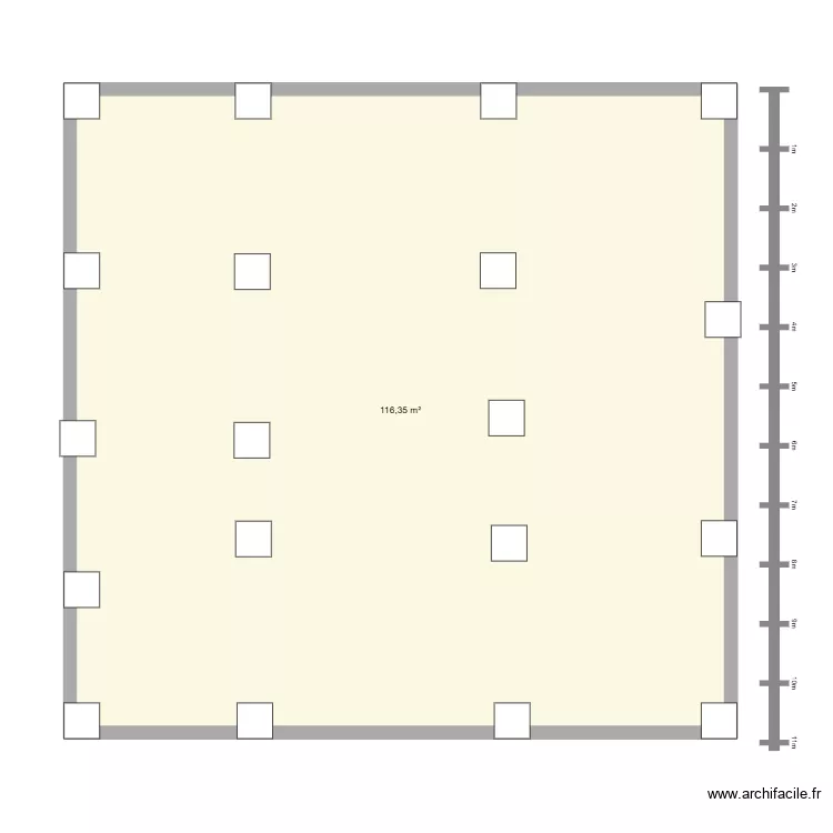 plan. Plan de 1  et 116 m²
