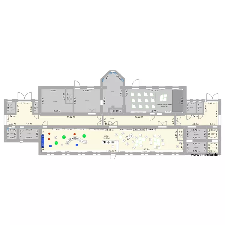 CCC N0 apr&egrave;s travaux v5. Plan de 18  et 369 m²