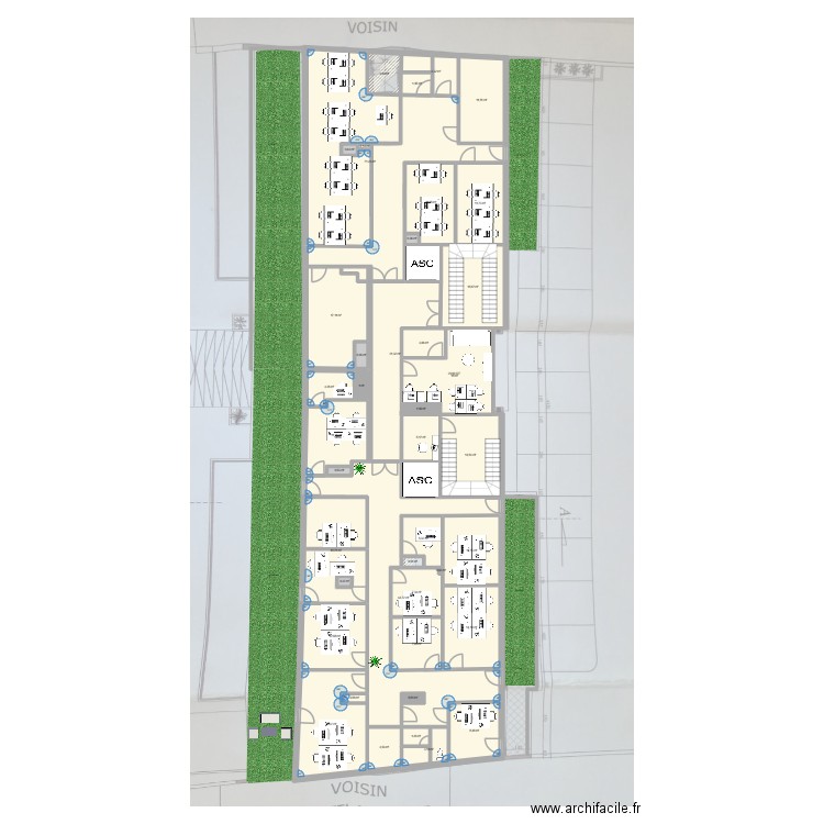 plan 5 eme reel 7. Plan de 43 pièces et 403 m2